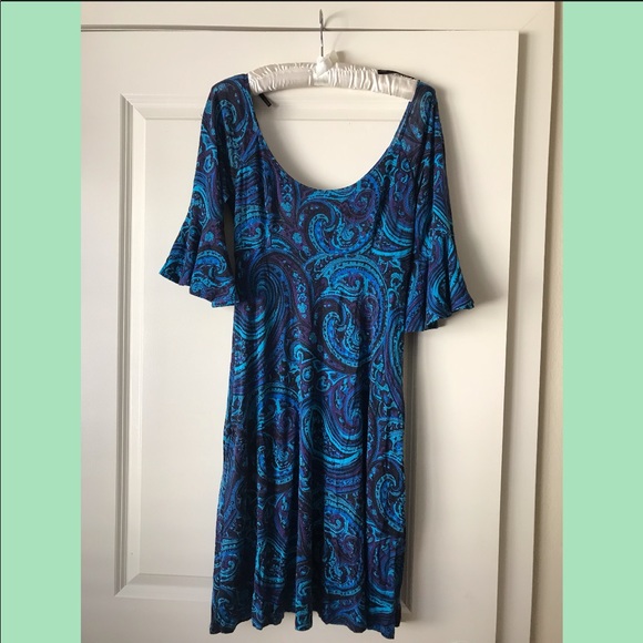 Blue and purple paisley Betsey Johnson dress - Picture 1 of 4